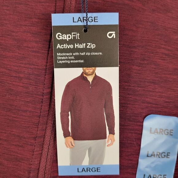 Gapfit Half Zip Closure Heathered Long Sleeve Shirt Size L - Picture 9 of 10
